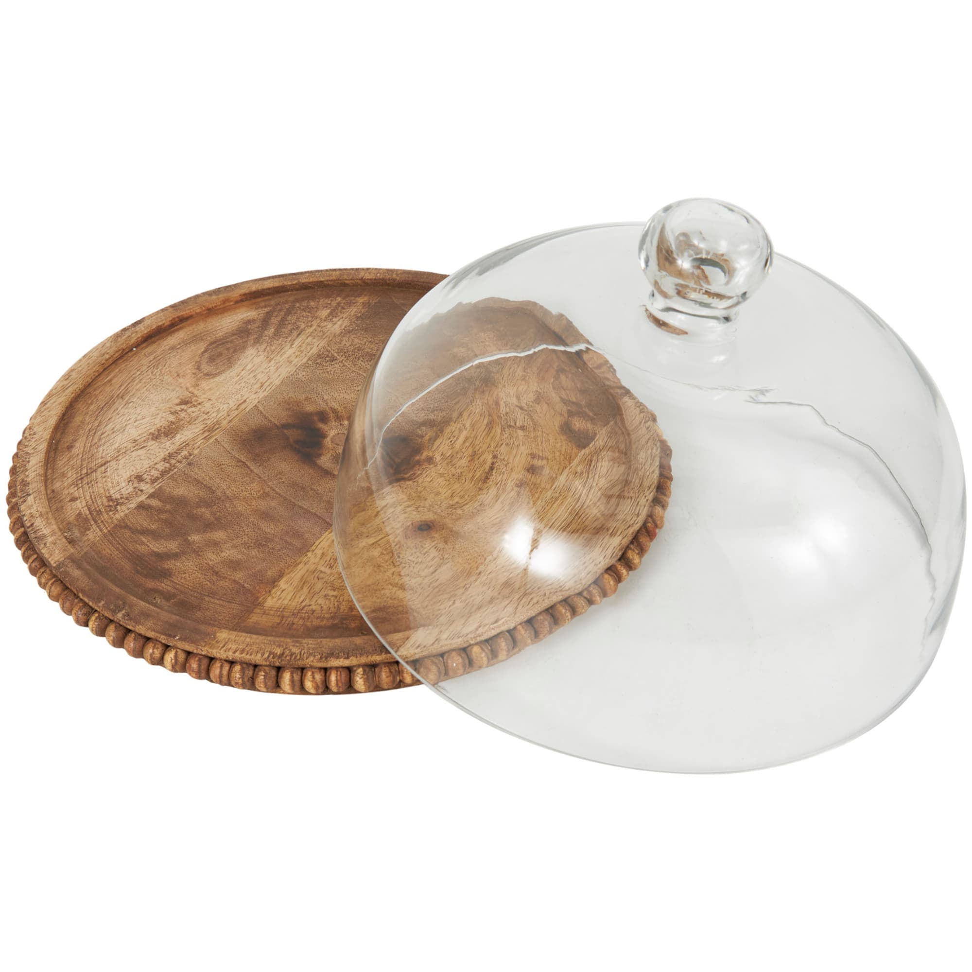11" Brown Wood Cake Stand